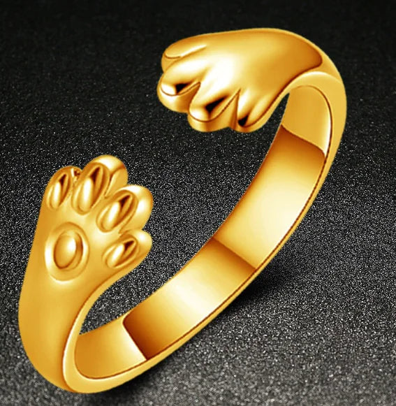 Silver Cat Paw Ring for Women - Japanese and Korean Style